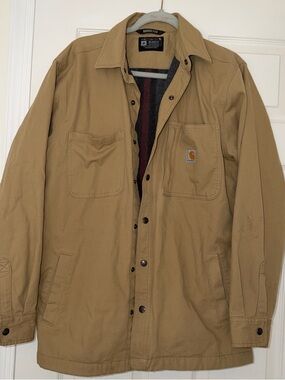Carhartt Men’s Brown/Tan Rugged Canvas Chore Coat